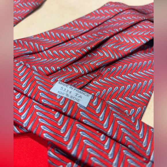 HERMÈS PARIS 100% Silk Tie, Made in France, Authentic - Picture 2 of 8